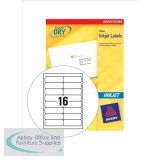 Avery Quick DRY Addressing Labels Inkjet 16 per Sheet 99.1x33.9mm White Ref J8162-250 [4000 Labels]