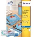 Avery CD Insert Matt Inkjet White Pack of 25 Sheets J8435-25