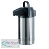 Emsa President Pump Pot Stainless Steel with Pouring Lock Retains Heat 8 hours 3 Litre Ref 637301600