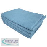 Bentley Microfibre Cleaning Cloths for Dry or Damp Multisurface Use Blue Ref SPCMFC02B [Pack 6]