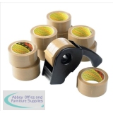 Ambassador Tape Dispenser with 6 Rolls Polypropylene Tape 50mm x66 Metres 9761BDP01