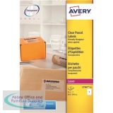 Avery Parcel Labels Laser 1 per Sheet 210x297mm Clear Ref L7567-25 [25 Labels]
