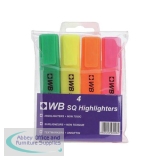 White Box Highlighters Assorted [Pack 4]