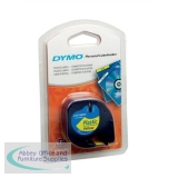 ES91202 - Dymo Letratag Plastic Tape 12mm x4 Metres Hyper Yellow S0721620