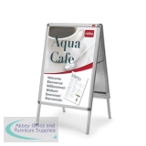 Nobo A Frame Steel-backed with Two Clip-down Frames with PVC Anti-glare Covers 1000x700mm Ref 1902205
