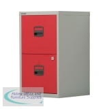 Bisley A4 Homefiler 2 Drawer Lockable Grey/Red PFA2-8794
