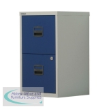 Bisley A4 Homefiler 2 Drawer Lockable Grey/Blue PFA2-8748