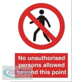 Stewart Superior No Unauth P-Sons Beyond Point Self Adhesive Sign Ref P099PVC