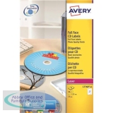 Avery CD/DVD Labels Laser 2 per Sheet Dia.117mm High Glossy White Ref L7760-25 [50 Labels]