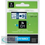 Dymo 1000/5000 Tape 9mm x7 Metres Blue/White 40914 S0720690