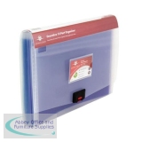 Snopake Expanding Organiser File with Multicoloured Elektra Dividers 13-Part A4 Clear Ref 15173