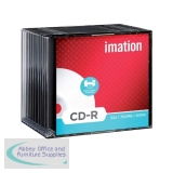 Imation CD-R 700Mb/80minutes 52X Slim Inkjet Hub Pack of 10 i23262