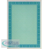 Decadry Certificate Paper 115gsm A4 Hellicoid Turquoise/Blue B Pack of 25 OSD4052