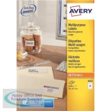 Avery Multi-Purpose Label 21TV White Pack of 100 Sheets 3652
