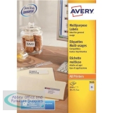 Avery Multi-Purpose Label 65TV White Pack of 100 Sheets 3666