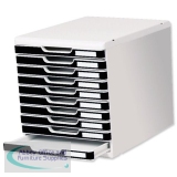 Multiform Modulo Filing Unit 10 Drawer Set with Lock A4 Grey and Black Ref 302014D