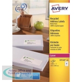 Avery Addressing Labels Laser Recycled 21 per Sheet 63.5x38.1mm White Ref LR7160-100 [2100 Labels]