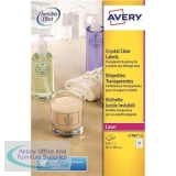 Avery Crystal Clear Labels Laser Durable 21 per Sheet 63.5x38.1mm Transparent Ref L7782-25 [525 Labels]