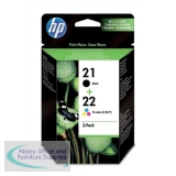 Hewlett Packard No21/22 Inkjet Cartridge Twin Pack Black/Colour SD367AE