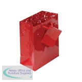 Smartbox Medium Gift Bag Strong Rope Handle W180xD100xH227mm Red Gloss Ref 05007004 [Pack 10]