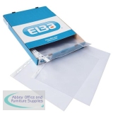 Leitz Pocket Multipunched Polypropylene with Green Strip 70micron A4 Clear Ref 47710002 [Pack 100]