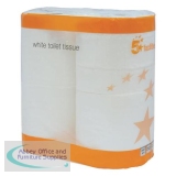 5 Star Toilet Tissue 2 Rolls of 320 Sheets White [Pack 36]