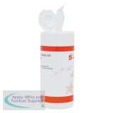 5 Star Cleaning Wipes for Telephone Bactericidal Non-hazardous in Tub [Pack 100]