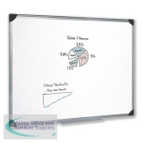 5 Star Whiteboard Drywipe Magnetic with Pen Tray and Aluminium Trim W1200xH900mm