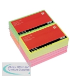 5 Star Re-Move Notes Repositionable Neon Pad of 100 Sheets 76x127mm Assorted [Pack 12]