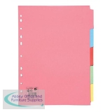 5 Star Subject Dividers Multipunched Manilla Board 5-Part A4 Assorted [Pack 50]