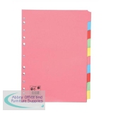5 Star Subject Dividers Multipunched Manilla Board 10-Part A4 Assorted [Pack 25]