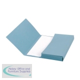 5 Star Document Wallet Half Flap 285gsm Capacity 32mm A4 Blue [Pack 50]