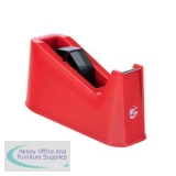 5 Star Tape Dispenser Desktop Weighted Non-slip Roll Capacity 25mm Width 66m Length Red
