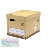 5 Star Superstrong Archive Storage Box Foolscap W307xD403xH320mm Sand [Pack 10]