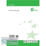 5 Star Flipchart Pad Recycled Perforated 70gsm 40 Sheets A1 White [Pack 5]