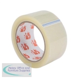 5 Star Packaging Tape Roll Polypropylene Low Noise 50mmx66m Clear [Pack 6]
