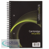 Cambridge Recycled Wirebound Notebook A5 Punched 2-Hole Ruled Feint Side Bound 846400154