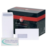 Plus Fabric Envelope DL Window White 110gsm Self-Seal Pocket Pack of 500 J26670