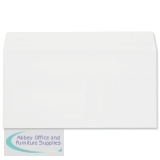 Plus Fabric Envelopes Lightweight Wallet Press Seal 80gsm DL White [Pack 1000]