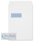 Plus Fabric Envelope C4 Window White Prestige 120gsm Pocket Press Seal Pack of 125 L25570