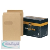 New Guardian Envelopes Pocket Self Seal Window 130gsm C4 324x229mm Manilla Ref M27503 [Pack 250]