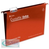 Twinlock CrystalFile Extra Suspension File Foolscap Red Pack of 25 70629