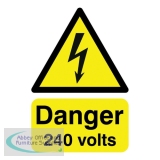 Safety Sign Danger 240 Volts A5 Self-Adhesive HA07951S