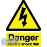 Safety Sign Electric Shock Risk 200x150mm Self-Adhesive W07G/S