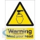 Safety Sign Mind Your Head 200x150mm PVC W67A/R