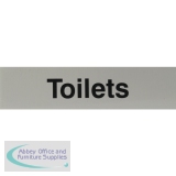 Classic Sign Aluminium Engraved Toilets PI09GA 40x160mm