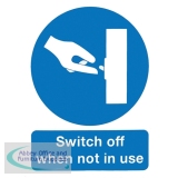 Safety Sign 100x75mm Switch Off When Not In Use Self-Adhesive