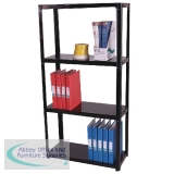 Storage Solutions Light Duty Boltless 4-Shelf Unit Black ZZLS4BK140B07030