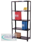 Storage Solutions Medium Duty Bolted 5-Shelf Unit D400mm Black ZZBS5BK180C09040