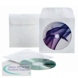 Tyvek Envelope CD Sleeve Window White Pack of 50 993043